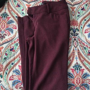 Burgundy and pink tweed dress pants